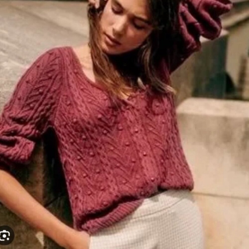 Sezane Sweater Cardigan Beryl in Rosewood S